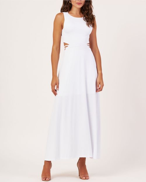 Vestido Feminino Com Amarração Branco - Jeanseria JDV 9905
