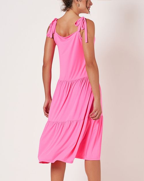 Vestido Feminino de Amarração Rosa - Jeanseria JDV 9907